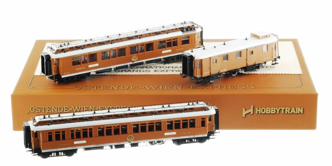 Kato HobbyTrain Lemke H44010 - Vienna/Belgian 3pc CIWL Orient Express  Sleeping Coaches & Baggage Set